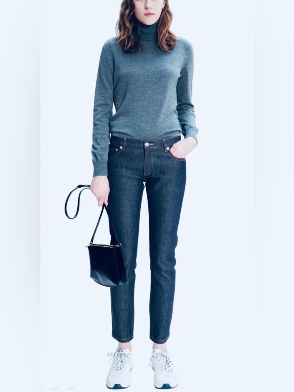 A.P.C. Women's Jean Etroit Court Straight Leg Japanese Stretch Jeans Indigo Blue
